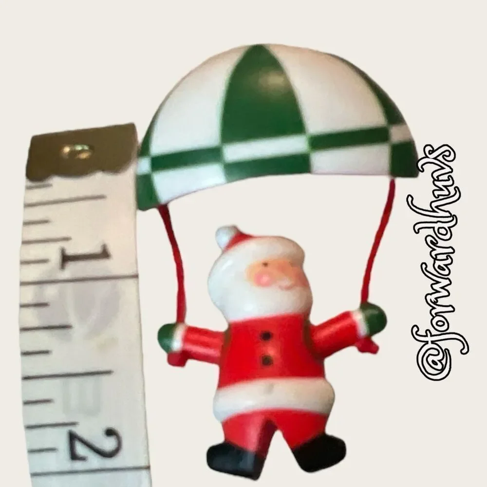 Bundle Sale 3 for $15 | Vintage Plastic Santa Pin with Movable Parachute